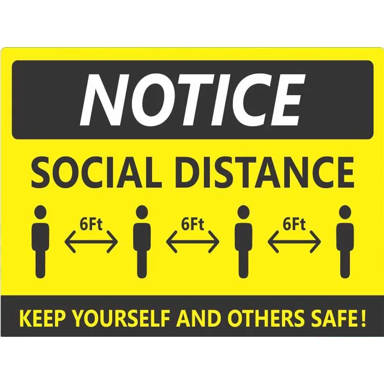 Social Distance Notice Signage