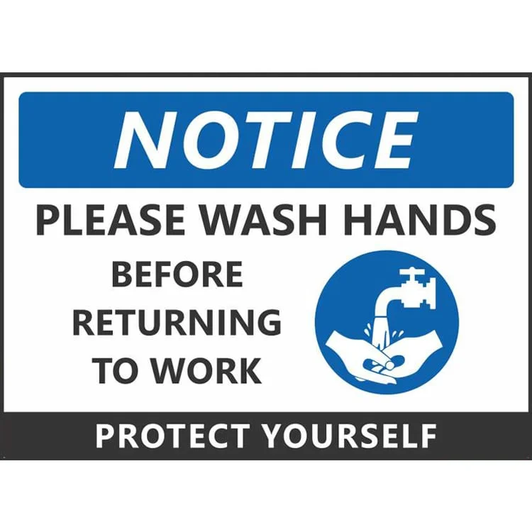 Wash Hands Notice Signage