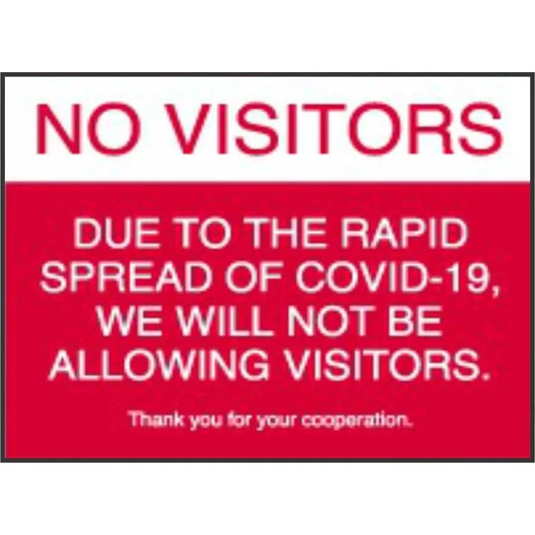 No Visitors Plate