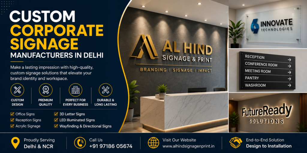 Custom Corporate Signage Manufacturers in Delhi