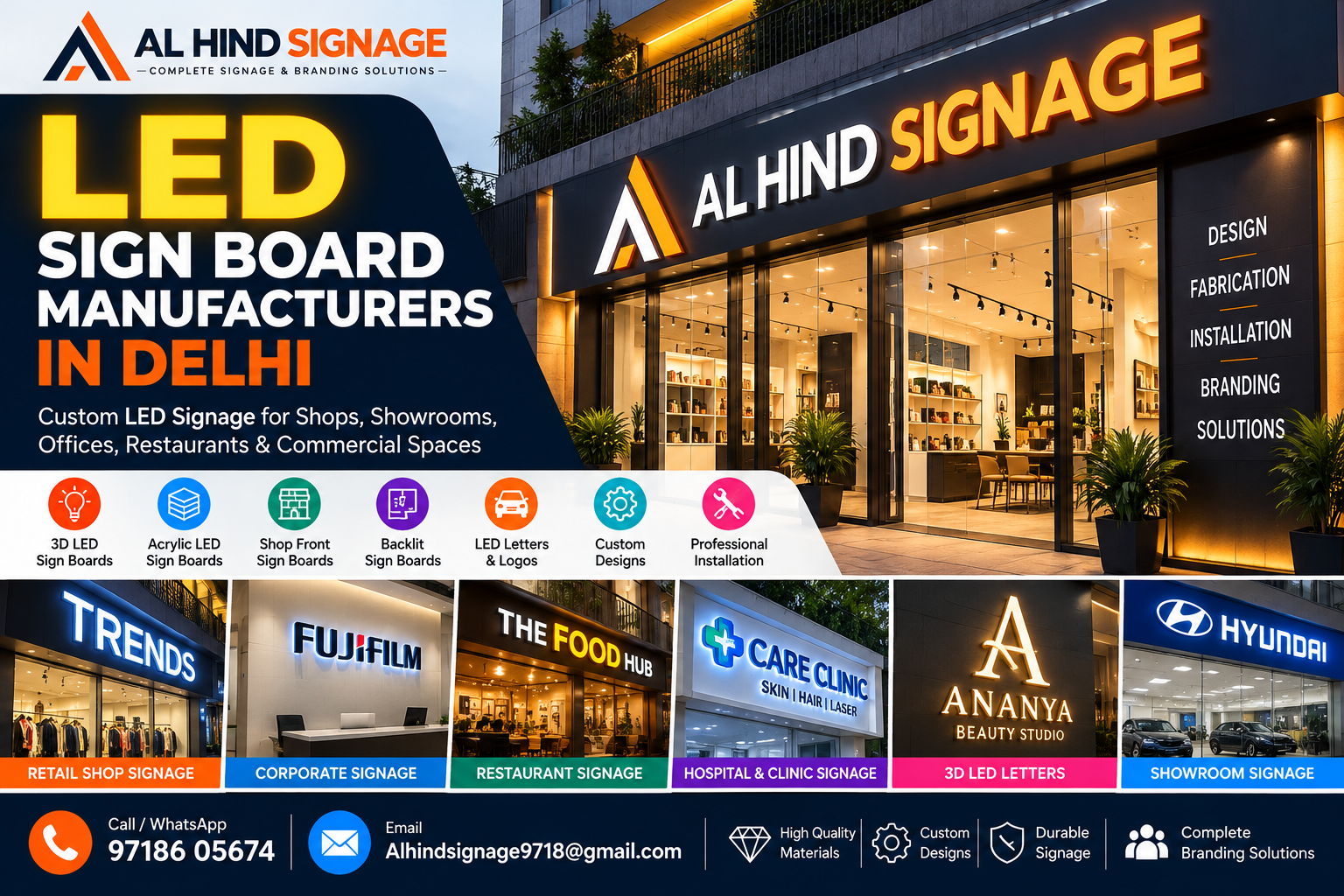 LED Sign Board Manufacturers in Delhi: Types, Materials, Applications & Cost Guide (2026)